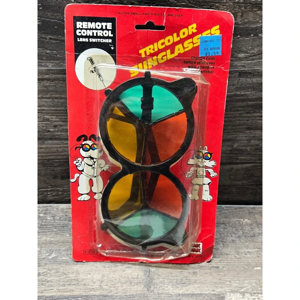 Jak Pak 1986 Tricolor Sunglasses Remote Control Lens Switcher! RARE!! SEALED!NOS